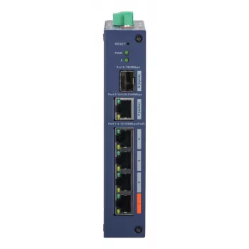 Valdomas sutvirtintas jungiklis DAHUA CHS4106-4ET-60 — 6 prievadų, 4x PoE 10/100, L2, 4,8 Gbit/s, 8000 MAC