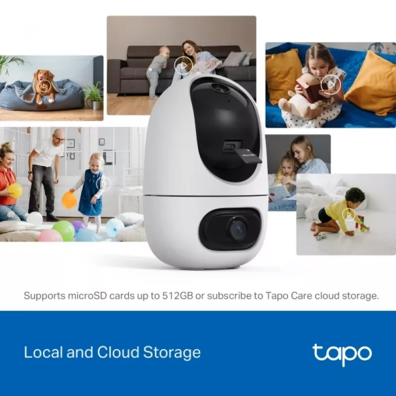 IP vaizdo stebėjimo kamera TP-Link Tapo C245D 2304×1296, 3,1 mm objektyvas, 104,3° horizontalus, lubų/sienos montavimas, belaidė, vidaus, balta