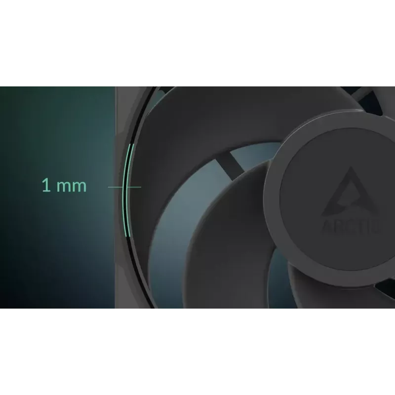 140 mm ventiliatorius Arctic Freezer P14 Pro Reverse — 166,5 m³/h, 5,1 mmH₂O, Fluid Dynamic Bearing, A‑RGB, PWM, juodas, su kabelio dalikliu
