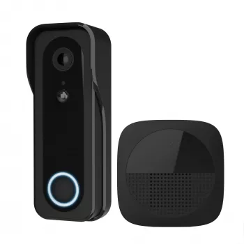 Vaizdo durų skambutis TRUST DOORCAM-3000 juodas, 3 MP, Wi-Fi 2,4 GHz, MicroSD iki 256 GB, baterija/USB (8–24 V)
