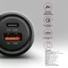 Automobilinis įkroviklis AXAGON PWC-PQ48, 48W, USB-C (PD3.0) + USB-A (QC4+), įėjimas 12–24V, juodas