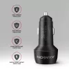 Automobilinis įkroviklis AXAGON PWC-PQ48, 48W, USB-C (PD3.0) + USB-A (QC4+), įėjimas 12–24V, juodas