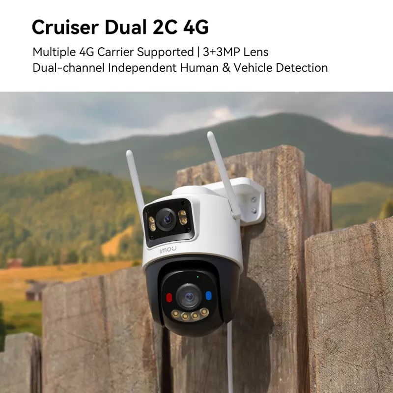 IP stebėjimo kamera IMOU Cruiser Dual 2C 4G lauko, 2304×1296, 3.6 mm objektyvas, lubos/siena