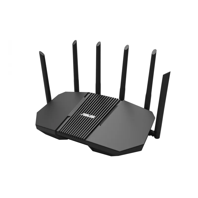 Stalininis maršrutizatorius ASUS RT-BE90U BE9400 AiMesh — Triju juostų Wi‑Fi 7 (2,4/5/6 GHz), 9400 Mbps, 2,5 Gigabit Ethernet, 4× RJ‑45 LAN, USB, juodas