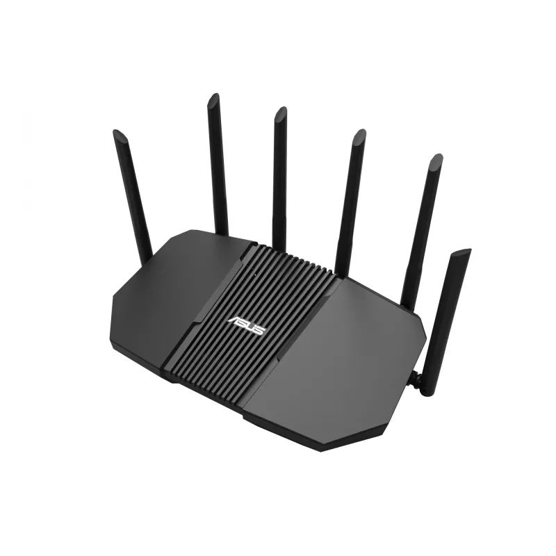 Stalininis maršrutizatorius ASUS RT-BE90U BE9400 AiMesh — Triju juostų Wi‑Fi 7 (2,4/5/6 GHz), 9400 Mbps, 2,5 Gigabit Ethernet, 4× RJ‑45 LAN, USB, juodas