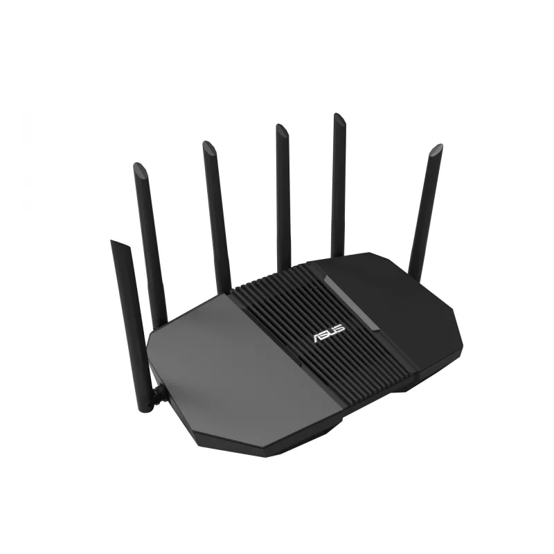 Stalininis maršrutizatorius ASUS RT-BE90U BE9400 AiMesh — Triju juostų Wi‑Fi 7 (2,4/5/6 GHz), 9400 Mbps, 2,5 Gigabit Ethernet, 4× RJ‑45 LAN, USB, juodas
