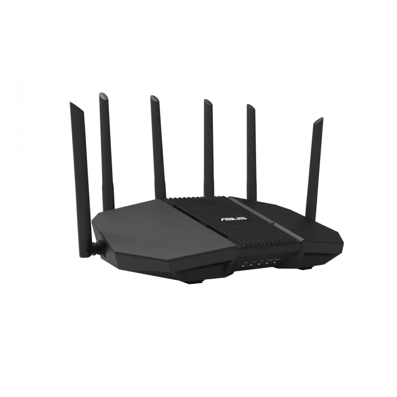 Stalininis maršrutizatorius ASUS RT-BE90U BE9400 AiMesh — Triju juostų Wi‑Fi 7 (2,4/5/6 GHz), 9400 Mbps, 2,5 Gigabit Ethernet, 4× RJ‑45 LAN, USB, juodas