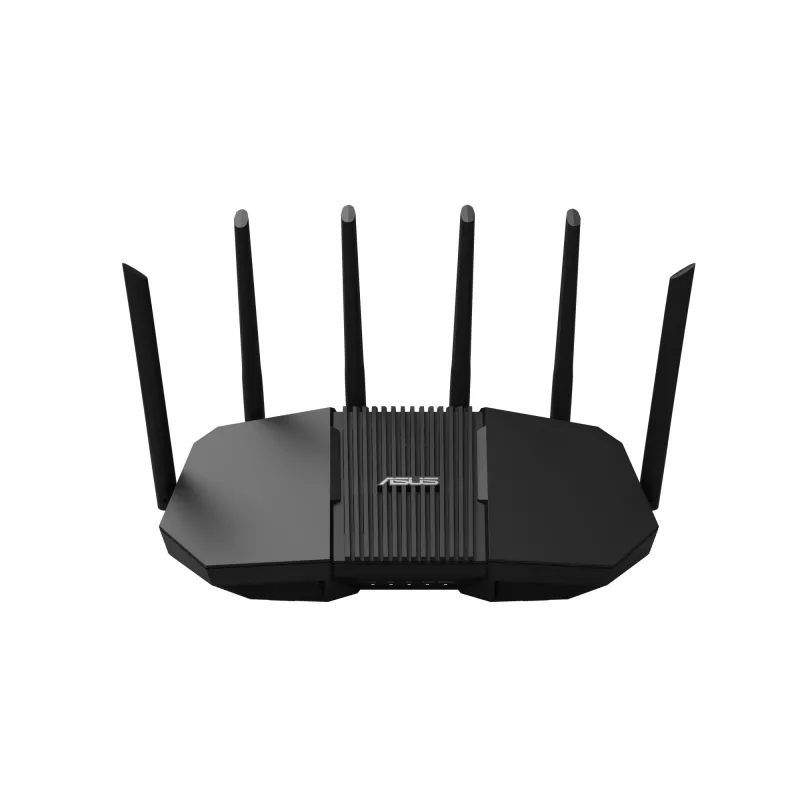 Stalininis maršrutizatorius ASUS RT-BE90U BE9400 AiMesh — Triju juostų Wi‑Fi 7 (2,4/5/6 GHz), 9400 Mbps, 2,5 Gigabit Ethernet, 4× RJ‑45 LAN, USB, juodas