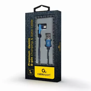 USB 2.0 duomenų laidas Gembird CC-USB2J-AMLML-1M-BL — USB A į Micro-USB B/Lightning, 1 m, mėlynas/juodas