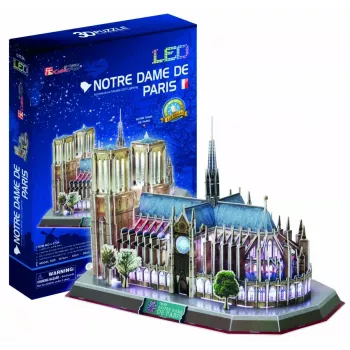 3D dėlionė CubicFun Notre Dame (Šviesos) DA-20509 – lengvas apšviestas modelis