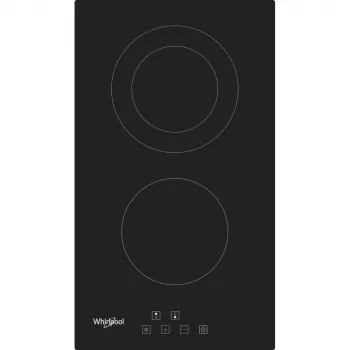 Whirlpool WRD 6030 B juoda įmontuojama 30 cm keraminė kaitlentė 2 zonos