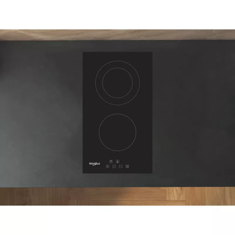Whirlpool WRD 6030 B juoda įmontuojama 30 cm keraminė kaitlentė 2 zonos