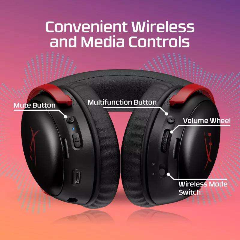 HyperX Cloud III S Wireless – Belaidės žaidimų ausinės (Juodos)