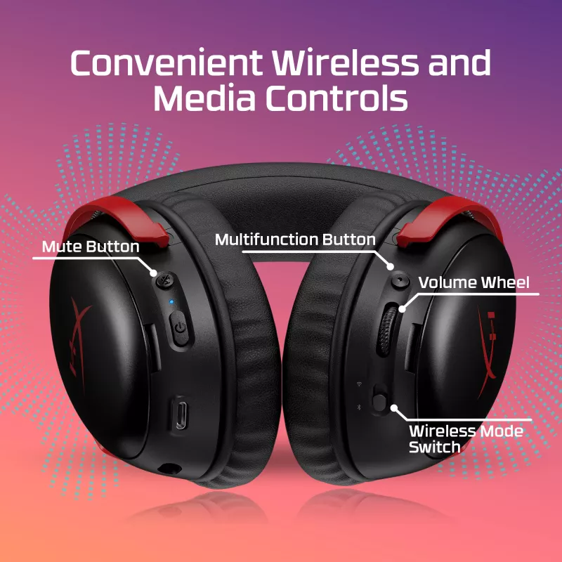 HyperX Cloud III S Wireless – Belaidės žaidimų ausinės (Juodos)