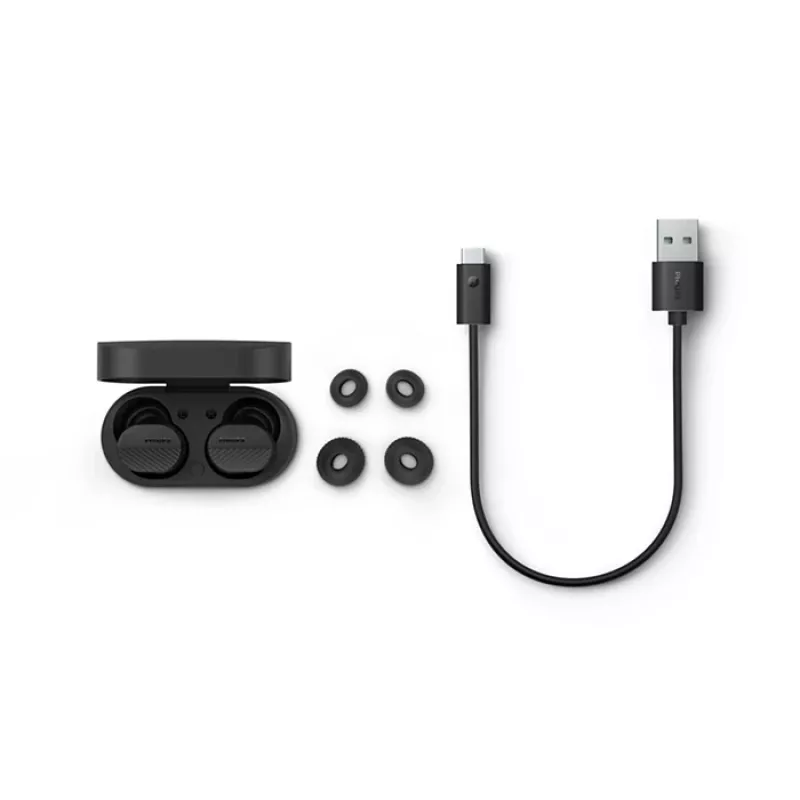 Philips 5000 serijos TAT5000BK/00 belaidžiai ausiniai į ausį su Bluetooth ir aktyviu triukšmo slopinimu, juodi
