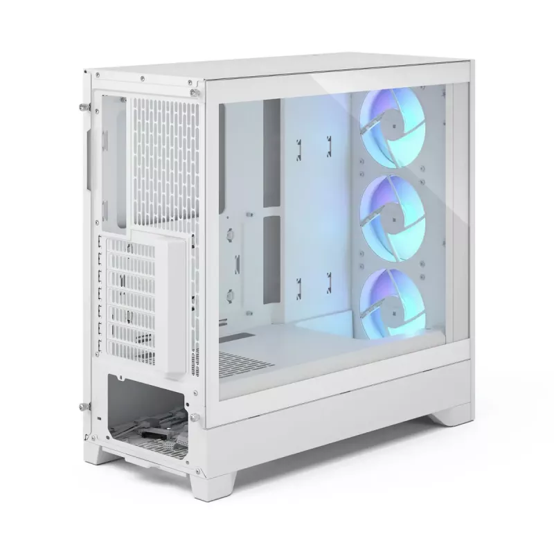 Fractal Design Pop 2 Air White TG RGB Midi Tower korpusas — ATX/Micro‑ATX/Mini‑ITX, grūdintas stiklas, 3x120 mm priekiniai RGB ventiliatoriai