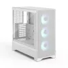 Fractal Design Pop 2 Air White TG RGB Midi Tower korpusas — ATX/Micro‑ATX/Mini‑ITX, grūdintas stiklas, 3x120 mm priekiniai RGB ventiliatoriai