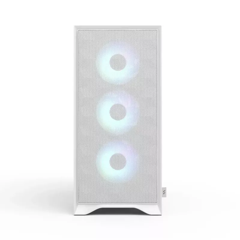 Fractal Design Pop 2 Air White TG RGB Midi Tower korpusas — ATX/Micro‑ATX/Mini‑ITX, grūdintas stiklas, 3x120 mm priekiniai RGB ventiliatoriai