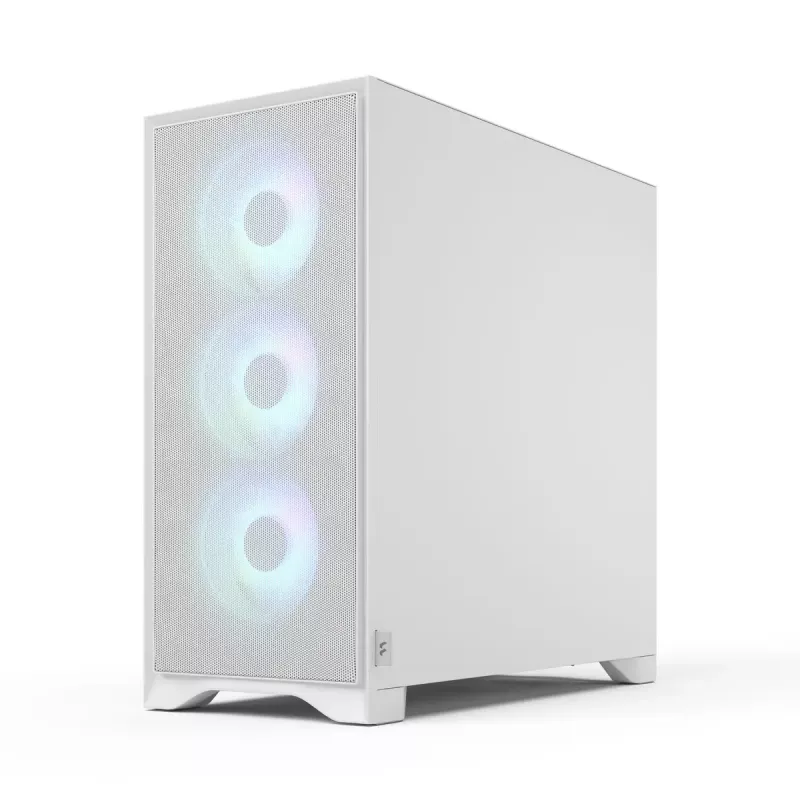 Fractal Design Pop 2 Air White TG RGB Midi Tower korpusas — ATX/Micro‑ATX/Mini‑ITX, grūdintas stiklas, 3x120 mm priekiniai RGB ventiliatoriai