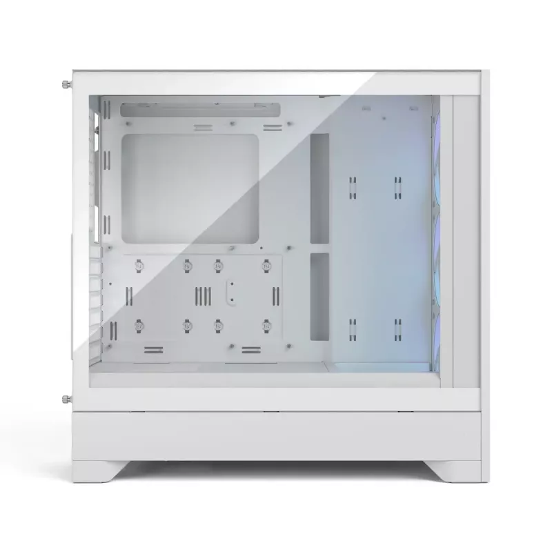 Fractal Design Pop 2 Air White TG RGB Midi Tower korpusas — ATX/Micro‑ATX/Mini‑ITX, grūdintas stiklas, 3x120 mm priekiniai RGB ventiliatoriai