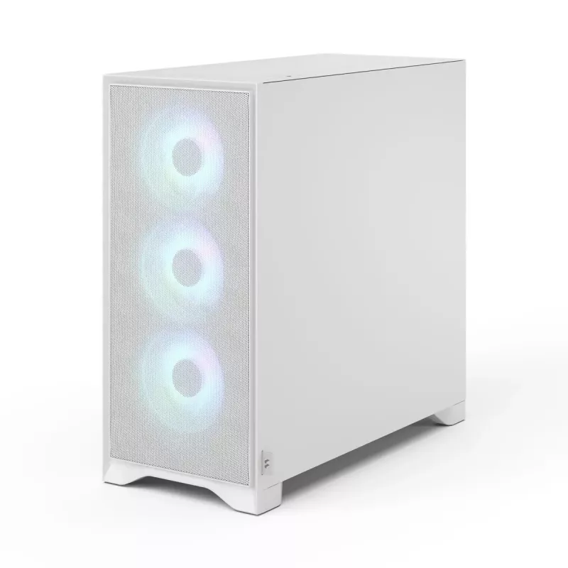 Fractal Design Pop 2 Air White TG RGB Midi Tower korpusas — ATX/Micro‑ATX/Mini‑ITX, grūdintas stiklas, 3x120 mm priekiniai RGB ventiliatoriai