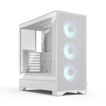 Fractal Design Pop 2 Air White TG RGB Midi Tower korpusas — ATX/Micro‑ATX/Mini‑ITX, grūdintas stiklas, 3x120 mm priekiniai RGB ventiliatoriai