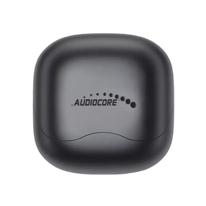 Belaidės ausinės Audiocore AC591 PRO – hibridinis ANC, ENC, 6 mikrofonų, USB‑C įkrovimas, iki 9h veikimo, suderinamos su Tuya, juodos