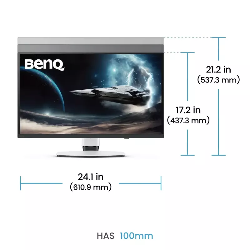 BenQ EX271UZ kompiuterio monitorius 67,3 cm (26,5 colio) 3840 x 2160 pikselių 4K Ultra HD OLED juoda, balta