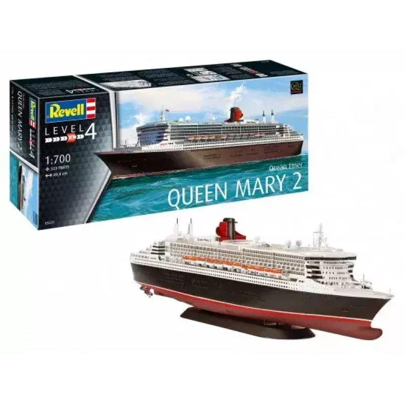 „Revell Queen Mary 2“ keleivinio laivo modelio surinkimo rinkinys, mastelis 1:700