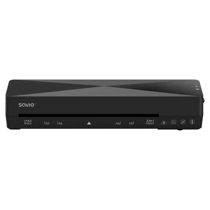 Šalto/karšto laminavimo aparatas SAVIO LR-01/B – maksimalus laminavimo plotis 230 mm, 320 mm/min, 300 W, juodos spalvos