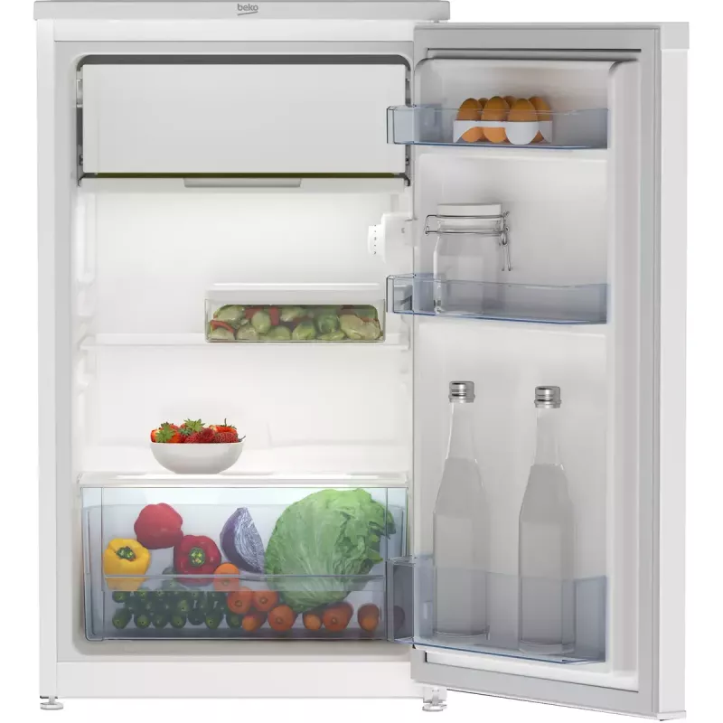Šaldytuvas Beko TS190340N laisvai pastatomas kombinuotas, 85 L bendras (73 L šaldytuvas / 12 L šaldiklis), baltas, E klasė, 818×475×500 mm