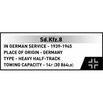 Cobi Blocks Sd.Kfz.8 su 8.8 cm Flak 36 statybos rinkinys, 975 dalių