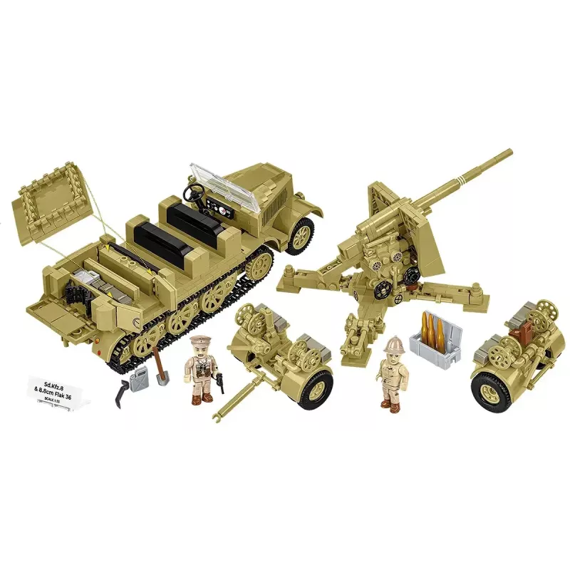 Cobi Blocks Sd.Kfz.8 su 8.8 cm Flak 36 statybos rinkinys, 975 dalių