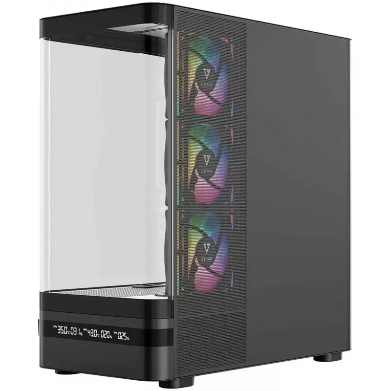 Korpusas MODECOM VOLCANO AQ200 ARGB MIDI juodas