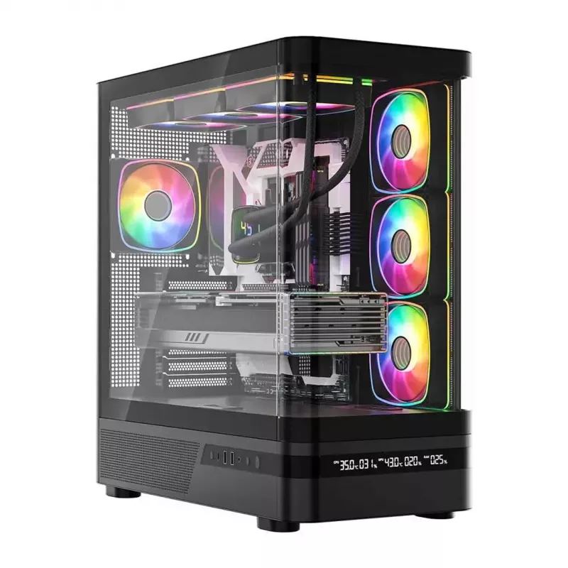 Korpusas MODECOM VOLCANO AQ200 ARGB MIDI juodas