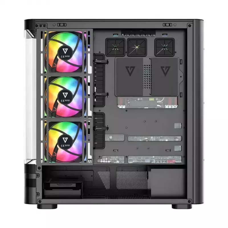 Korpusas MODECOM VOLCANO AQ200 ARGB MIDI juodas