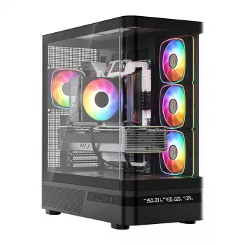 Korpusas MODECOM VOLCANO AQ200 ARGB MIDI juodas
