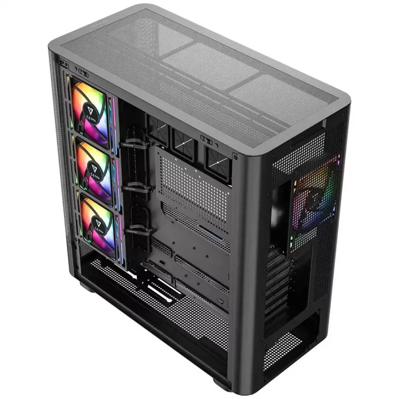 Korpusas MODECOM VOLCANO AQ400 ARGB MIDI Juodas — MODECOM MC-A-AQ400-4FA-B