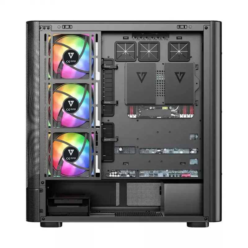 Korpusas MODECOM VOLCANO AQ400 ARGB MIDI Juodas — MODECOM MC-A-AQ400-4FA-B
