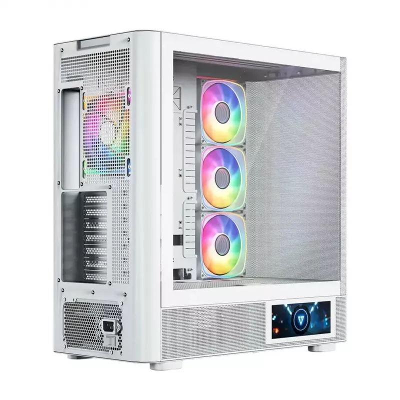 MODECOM VOLCANO AQ400 ARGB MIDI korpusas, baltas