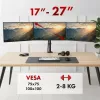 Monitorų laikiklis MACLEAN MC-137 – dujinė spyruoklė, 3 monitoriams 17–27 colių, 2–8 kg kiekvienam, juodas