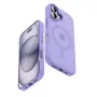 Crong Hybrid Matte Magnetic dėklas iPhone 17 — permatoma levandų spalva, PC+TPU