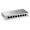 Valdomas L2 Gigabit Ethernet komutatorius Zyxel GS1200-8V3 — 8x RJ-45 10/100/1000, 16 Gbit/s, MAC 4000, stalinis, pilkas
