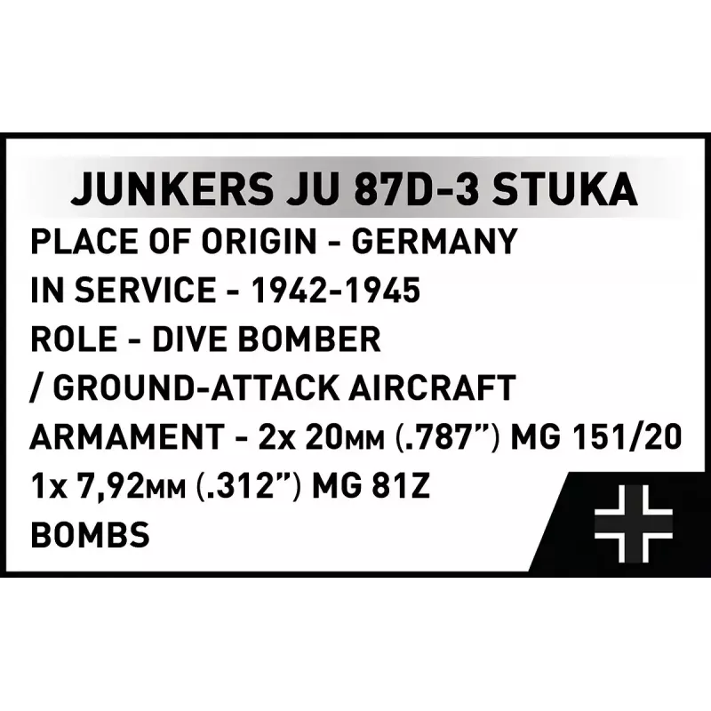 Cobi blokeliai Junkers JU 87D-3 Stuka konstravimo rinkinys 556 dalys