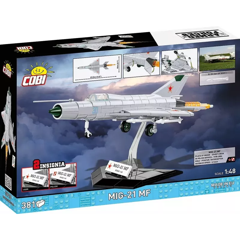 Statybiniai blokeliai Cobi Mig-21 MF 381 dalių rinkinys – lėktuvo modelis