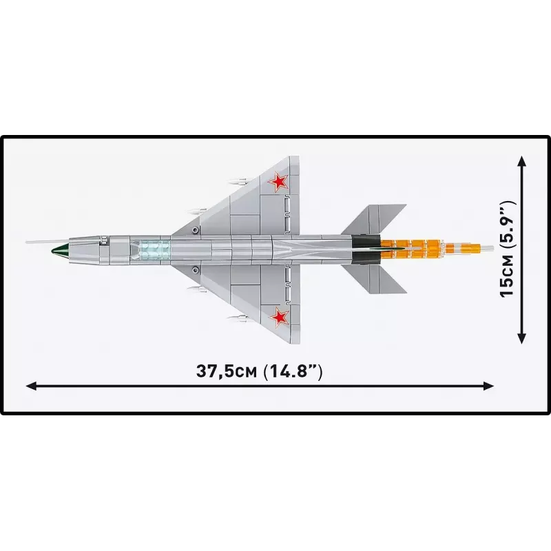 Statybiniai blokeliai Cobi Mig-21 MF 381 dalių rinkinys – lėktuvo modelis