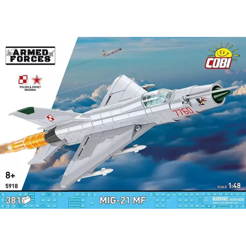 Statybiniai blokeliai Cobi Mig-21 MF 381 dalių rinkinys – lėktuvo modelis