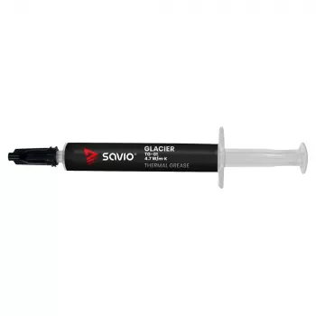 Termopasta SAVIO TG-01 2G – šilumos laidumas 4,7 W/m·K, 2 ml, pilka/juoda