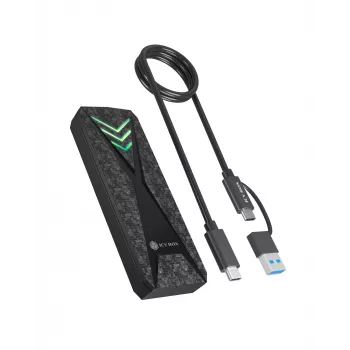 ICY BOX korpusas M.2 NVMe SSD su USB 3.2 Gen 2 Type-C ir RGB apšvietimu