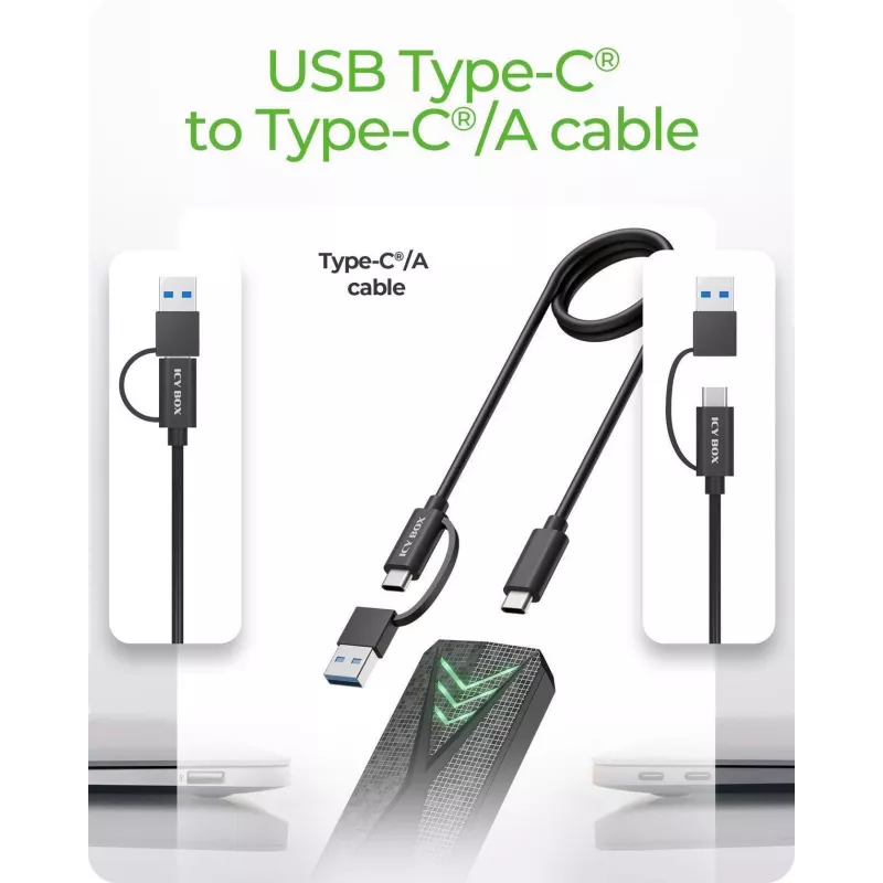 ICY BOX korpusas M.2 NVMe SSD su USB 3.2 Gen 2 Type-C ir RGB apšvietimu